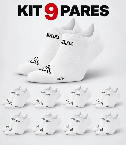 Kit 9 Pares Meias Kappa Sapatilha Soquete Invisível Original