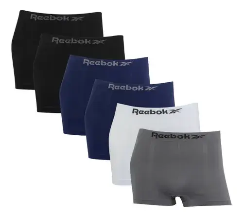 Kit 6 Cuecas Boxer Reebok Classic Microfibra Sem Costura