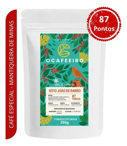 Café Especial Torrado Grãos Arábica Sitio João De Barro 250g
