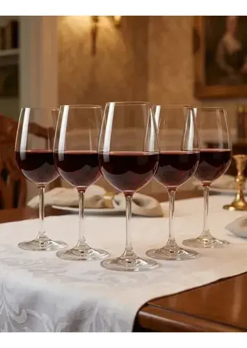 Jogo 6 Taças Cristal De Vinho Tinto Branco Titanium Gastro 580ml Pítia