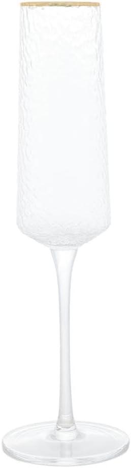 LYOR - Taça de Champanhe de Cristal Ecológico Martelado com Fio de Ouro Petra 300ml