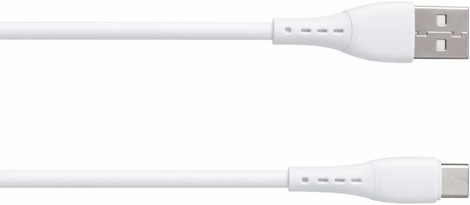Cabo USB-A para USB-C Branco, Carregamento Rápido e Sincronização de Dados, Compatível com Celulares Android e Dispositivos USB-C
