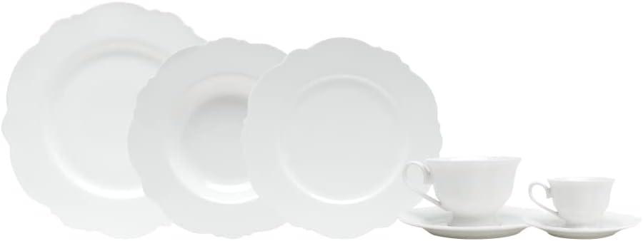 WOLFF - Aparelho de Jantar 42 Peças de Porcelana Maldivas Branco