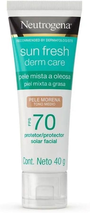 Neutrogena Sun Fresh Protetor Solar Facial Para Pele Oleosa Derm Care Pele Morena FPS 70,40g