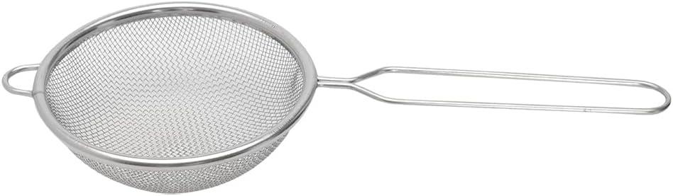 Peneira de Aço Inoxidável Mimo Style, 10 cm, com Suporte para Panelas, Malha Fina, Multiuso para Cozinha