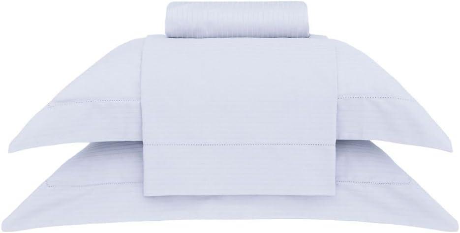 Buddemeyer Jogo de Cama Queen Damask Stripes 100% Algodão Cinza 4 pç