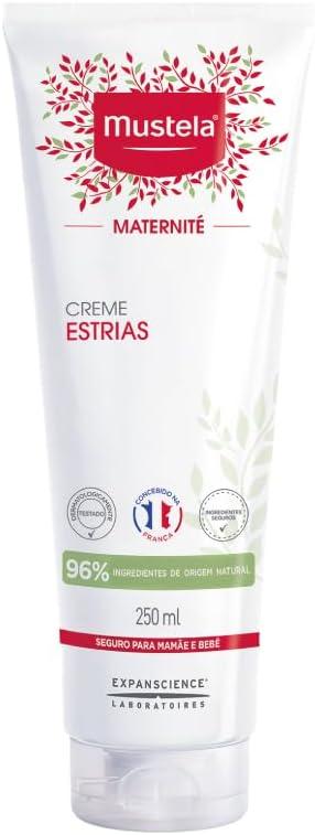 Mustela Creme Estrias 250ml - Hidrata e Acalma a Sensação de Coceira - Com 96% de Ingredientes de Origem Natural - Mustela Maternité
