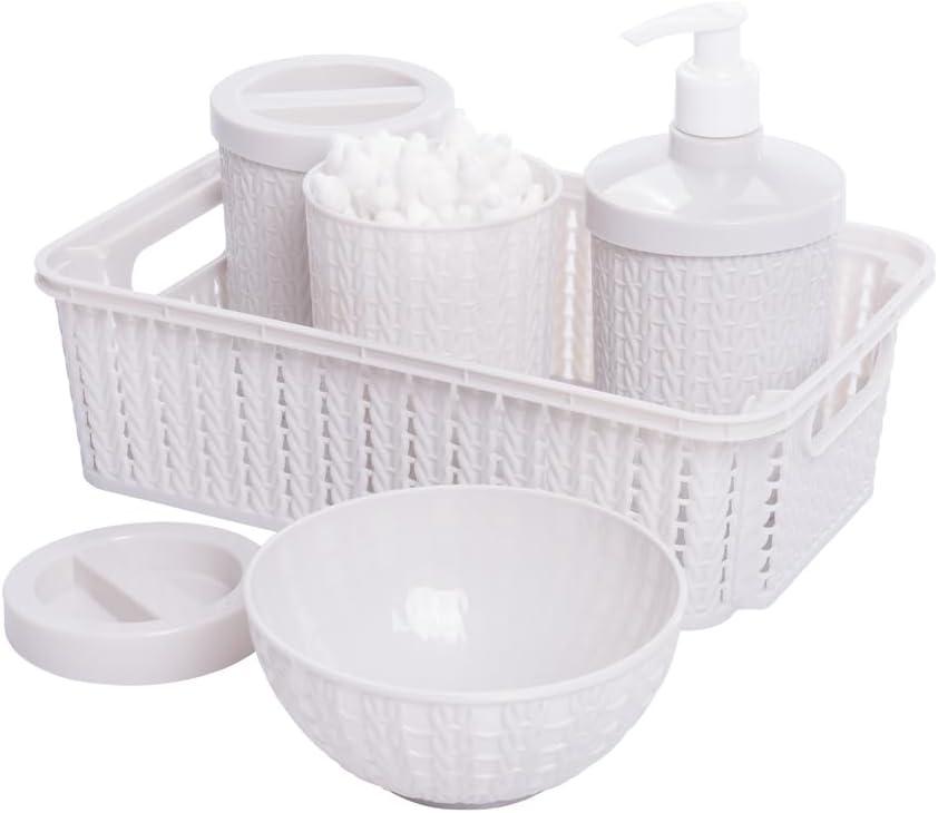 Kit Higiene, Baby, Trama, 5 peças, Branco, Plasútil