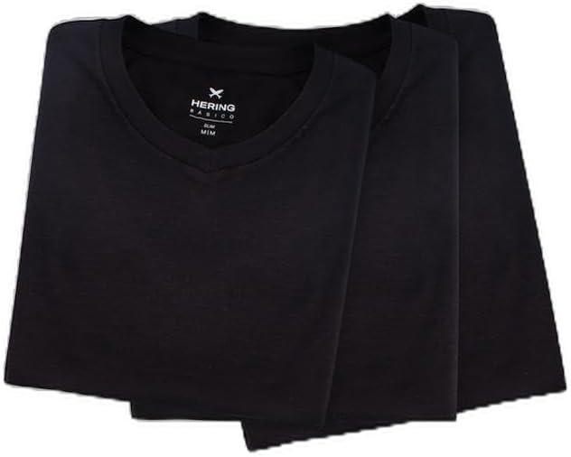 Kit Com 3 Camisetas Masculinas Básicas Regular Gola V - Hering