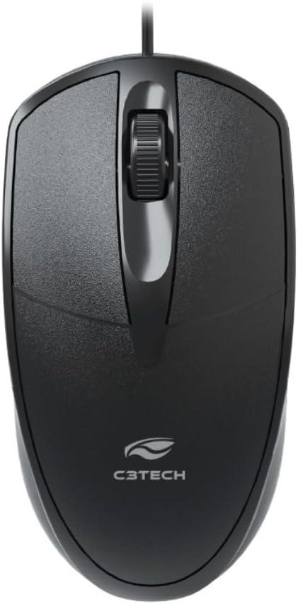 Mouse USB C3Tech MS-31BK com Fio Óptico 1000 DPI Ambidestro Preto