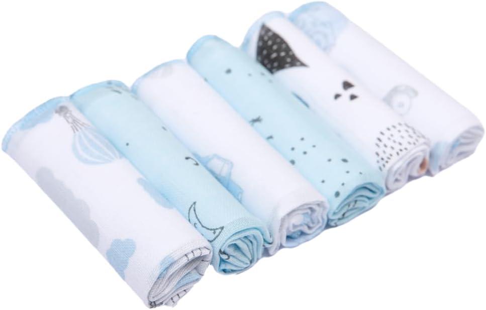 Paninho de Boca Bebê Papi Soft Estampado 28x28 cm – Contém 6 Unidades, Azul