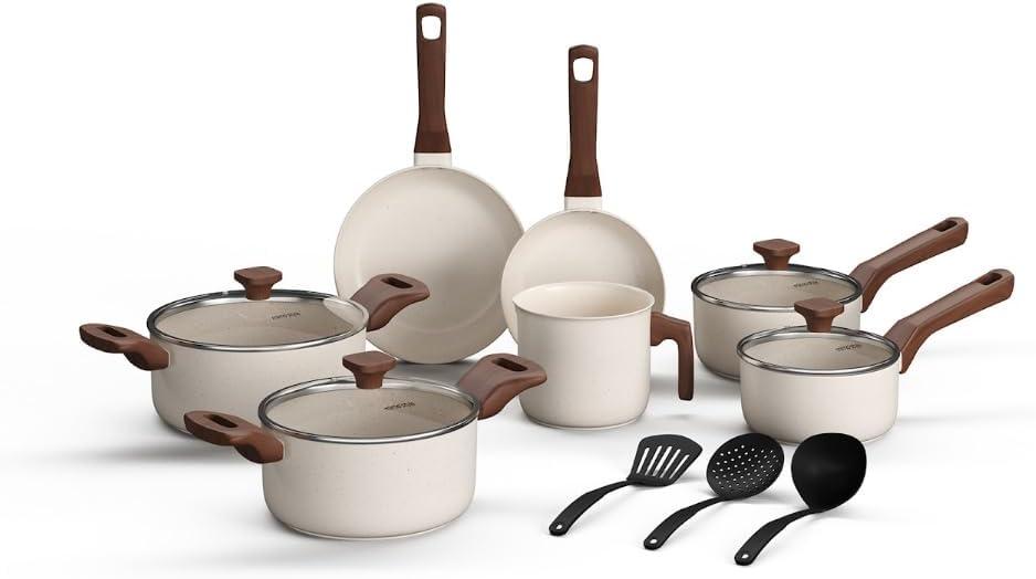 Mimo Style, Conjunto de Panelas 10 Peças Pratic Cook Marmol
