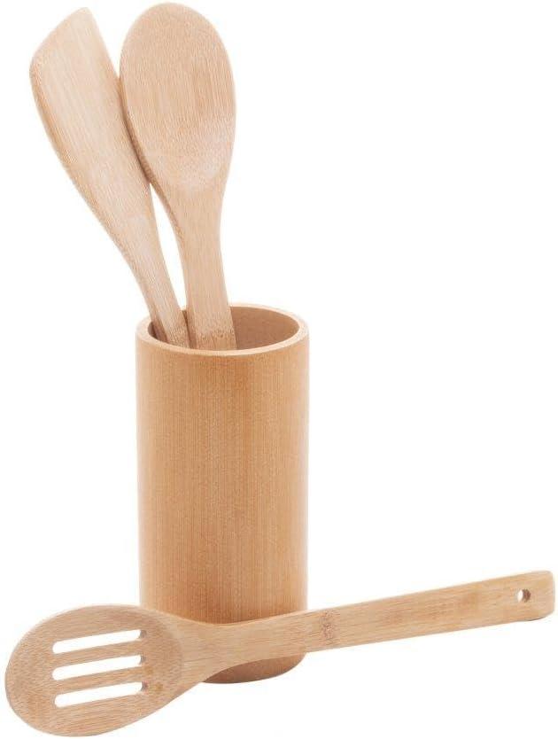 LYOR - Conjunto 3 Utensílios e Suporte em Bambu