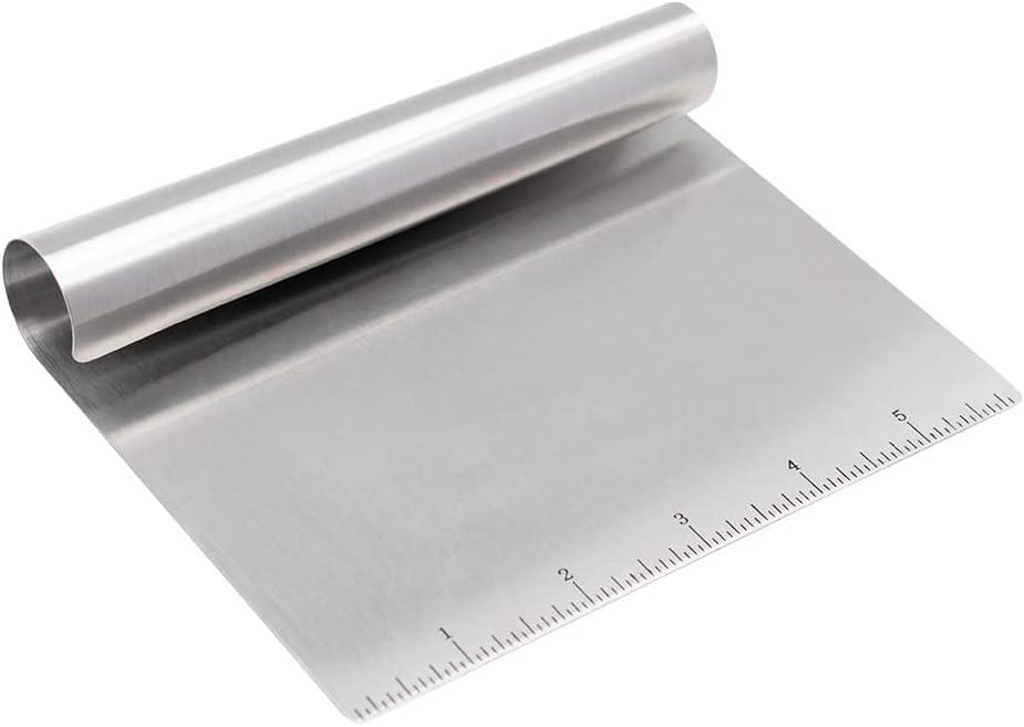 Espátula para Confeitar Mimo Style, Aço Inox, 15 cm x 12 cm, com Régua Medidora, Multiuso para Cortar e Raspar