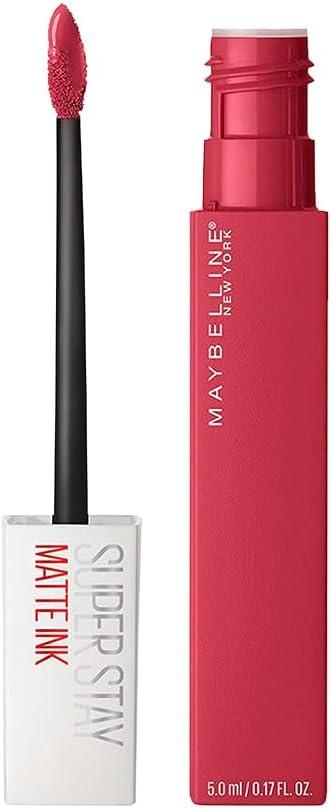 Maybelline SuperStay Matte Ink Batom Líquido Matte Longa Duração 16H com Aplicador Preciso, Não Transfere e Cor Intensa, Acabamento Matte Confortável, Cor 80 Ruler Rosa Avermelhado, 5ml