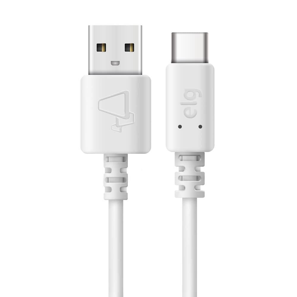 Cabo USB para Tipo-C Reversível, Carga e Sincronização, Corrente 3A, Potência 20W, Comprimento 1 metro, Branco, TCUSB, ELG