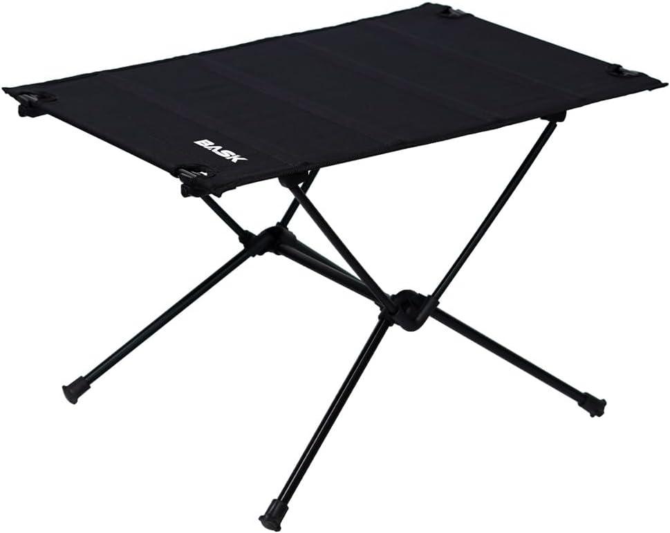 Bask Mesa Dobrável Portátil de Alumínio Tampo Oxford Ultraleve 900g – Camping, Praia e Pesca Preto
