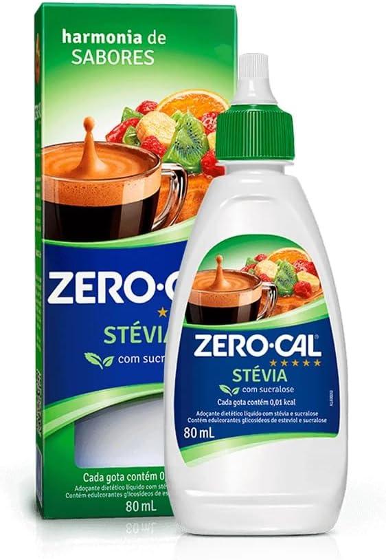 Zero-Cal Adoçante Líquido Stévia, 80ml, Zero Caloria