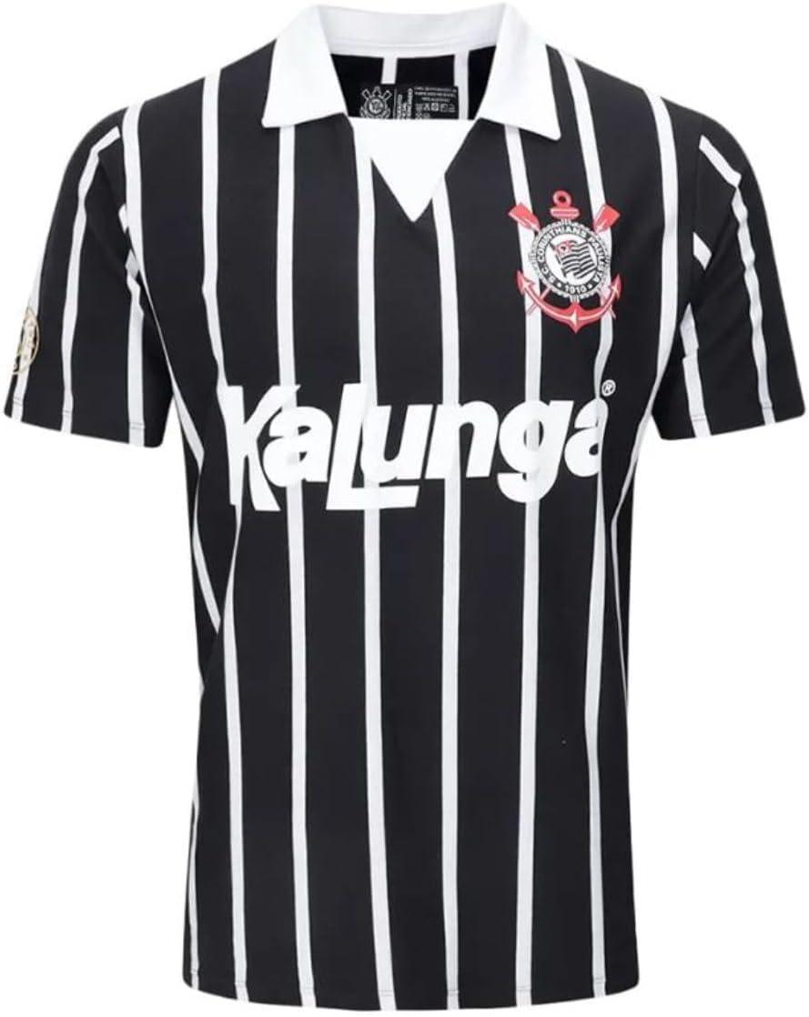 Camisa Polo Corinthians Retrô Kalunga Masculina Preta