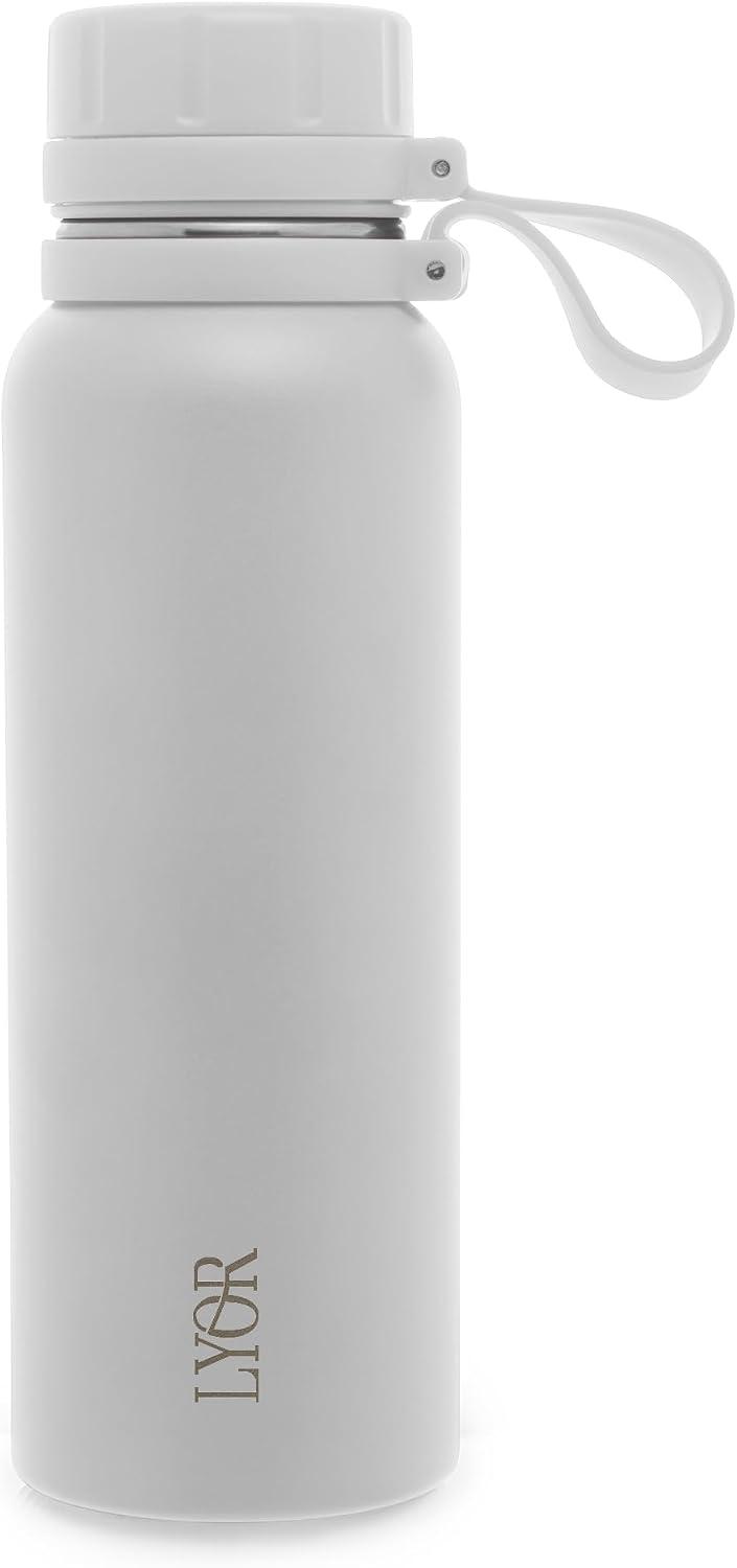 LYOR - Garrafa Térmica de Aço Inox Explorer Branca 650ml