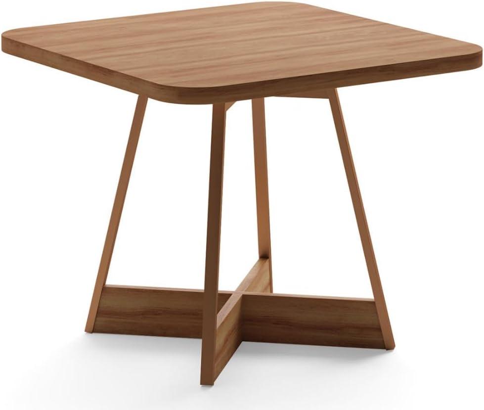 Mesa de Jantar Quadrada 90 cm Átria 1593 Carraro (Nogal Com Rosê)