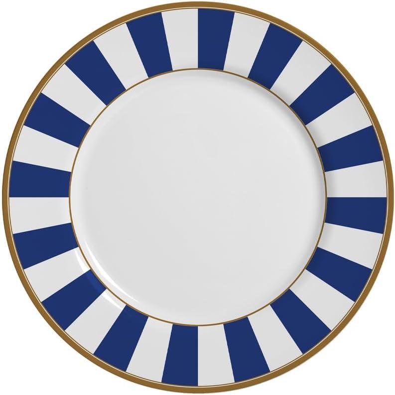Conjunto C/ 6 Prato Sobremesa Stripe Azul