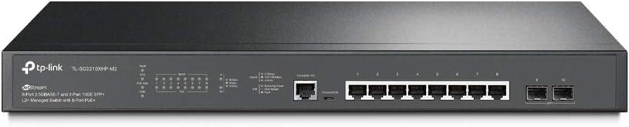 Switch Gerenciável L2+ 8 Portas Tp-link Tl-sg3210xhp-m2 Gigabit 2.5gbase Poe+ 2 Slots Sfp Jetstream + 10ge
