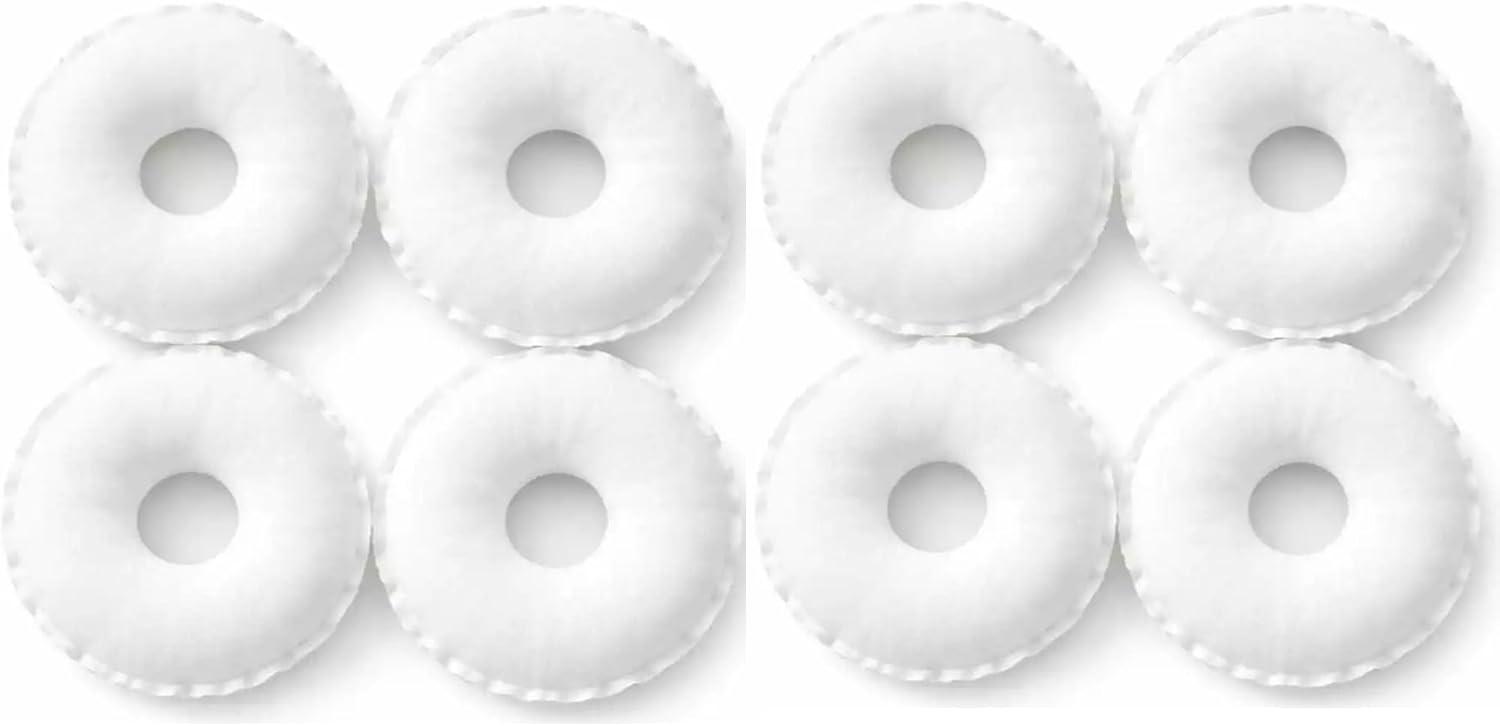 Kit 8 Rosquinhas de Amamentação Branca – Absorvente de Leite Lavável, Protetor de Seios para Lactante, Disco de Amamentação Confortável, Reutilizável, Algodão Macio, Anti Vazamento, Enxoval Maternidade