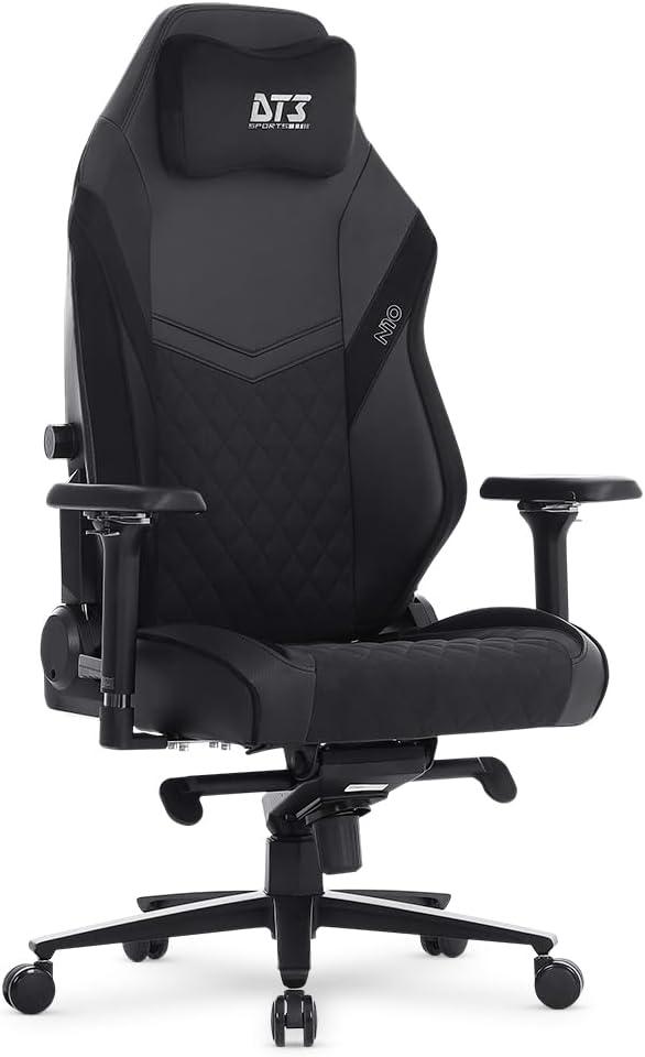 Cadeira de Escritório e Gamer DT3 N10, almofada magnética, apoio lombar integrado em 4D, estrutura reforçada em aço, braços 4D+ (Tecido + PUC Black, Regular)
