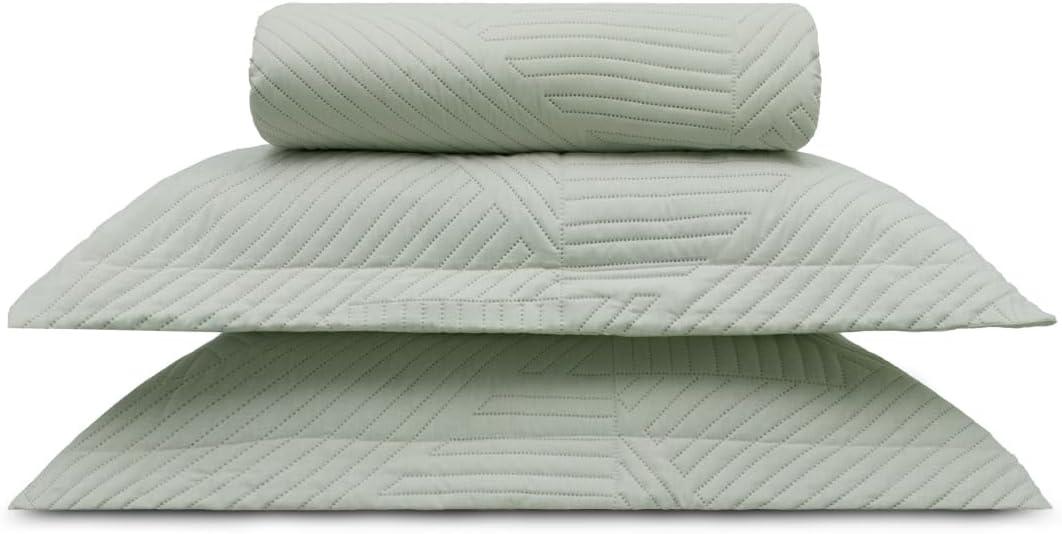Kit Colcha com Porta Travesseiros Linenn Casal - Appel Cinza