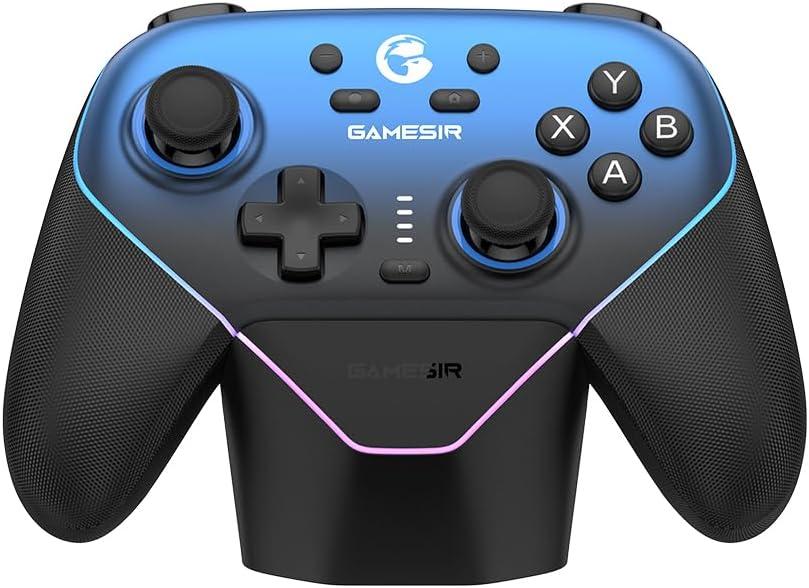 GameSir Super Nova Controle Sem Fio Bluetooth para PC/Switch/Switch 2/iOS/Android, 1000Hz, Hall Effect Anti-Drift, RGB, Dock de Carregamento, Controle Gamer Profissional - Azul