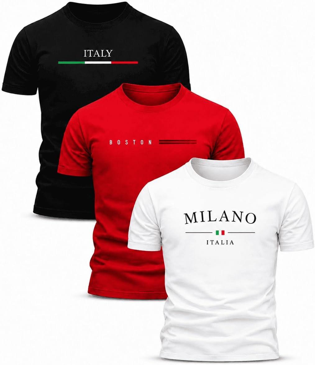 Kit 3 Camisetas Masculina Camisa 100% Algodão Blusa Confortável Fio 30.1