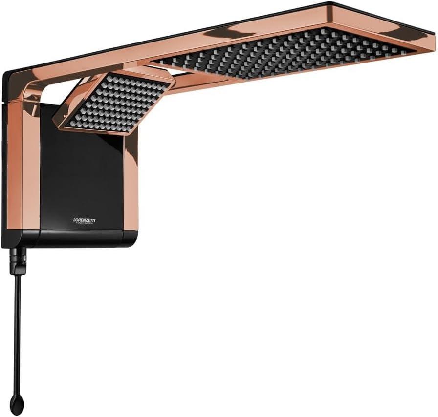 Chuveiro Acqua Duo, Lorenzetti, Black/rose Gold 220v/7800w