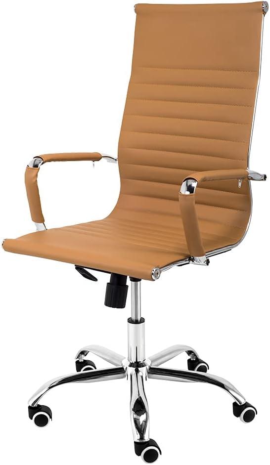 Cadeira de Escritório Presidente com Função Relax e Base Giratória Moob (Caramelo)