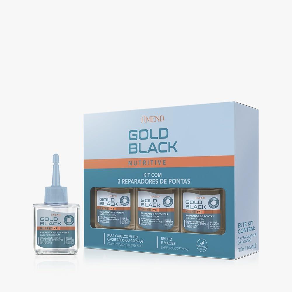 Kit 3 Óleos Reparadores Amend Gold Black Nutritive