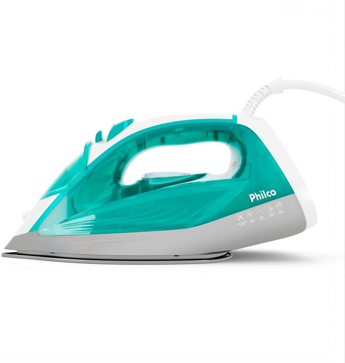 Philco Ferro de Passar a Vapor 320ml Base Cerâmica PFV71 127V Verde e branco