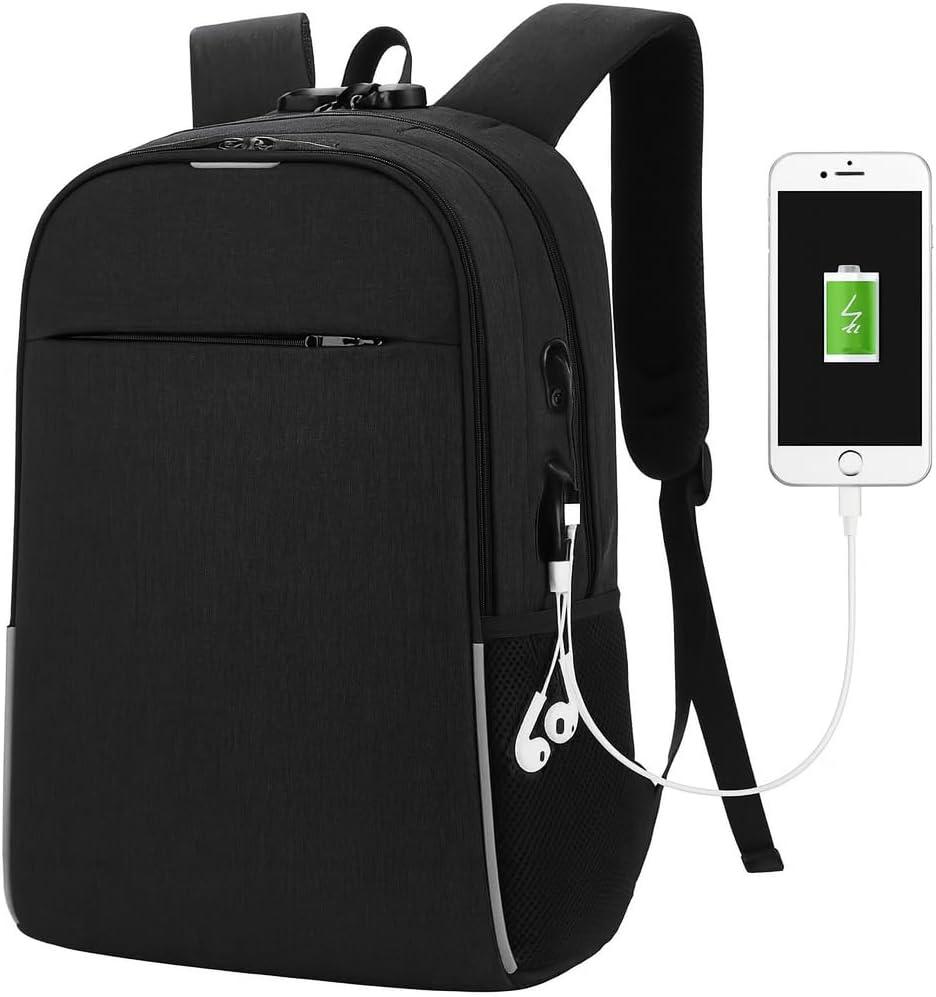 Mochila Antifurto com Cadeado Integrado, Porta USB e Saída para Fone – Ideal para Notebook, Trabalho, Viagens e Faculdade – Resistente à Água com Vários Compartimentos Internos