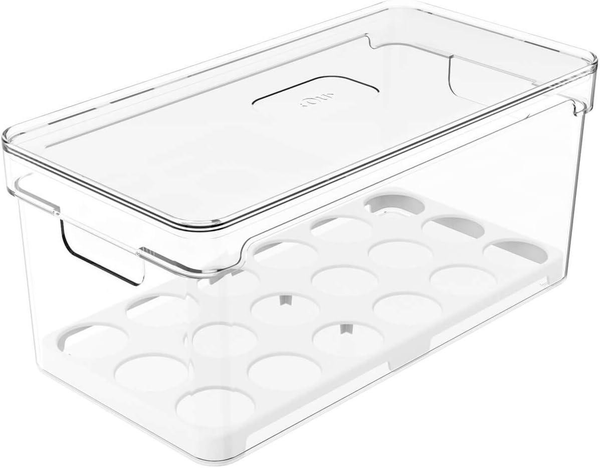 Ou Organizador de ovos com tampa 36un Natural Linha Clear Fresh