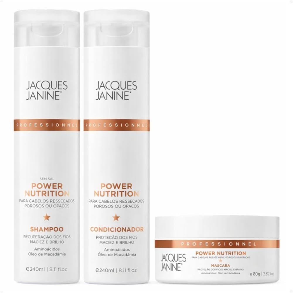 Kit Power Nutrition Jacques Janine Shampoo 240ml + Condicionador 240ml + Máscara Capilar 80g Nutrição Capilar