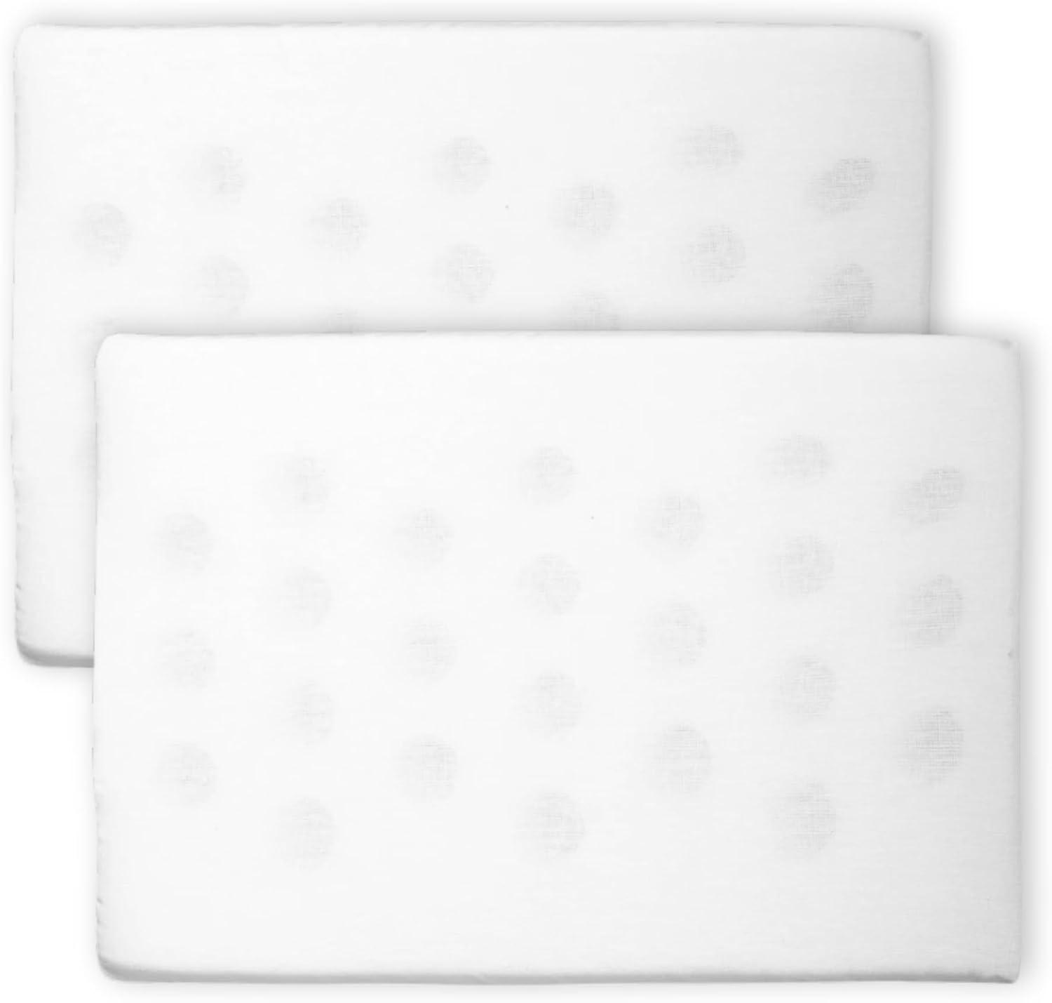 Kit 2 Travesseiros Bebê 29x19x3cm – Respirável, Antialérgico, Conforto para Berço e Carrinho Branco Unissex