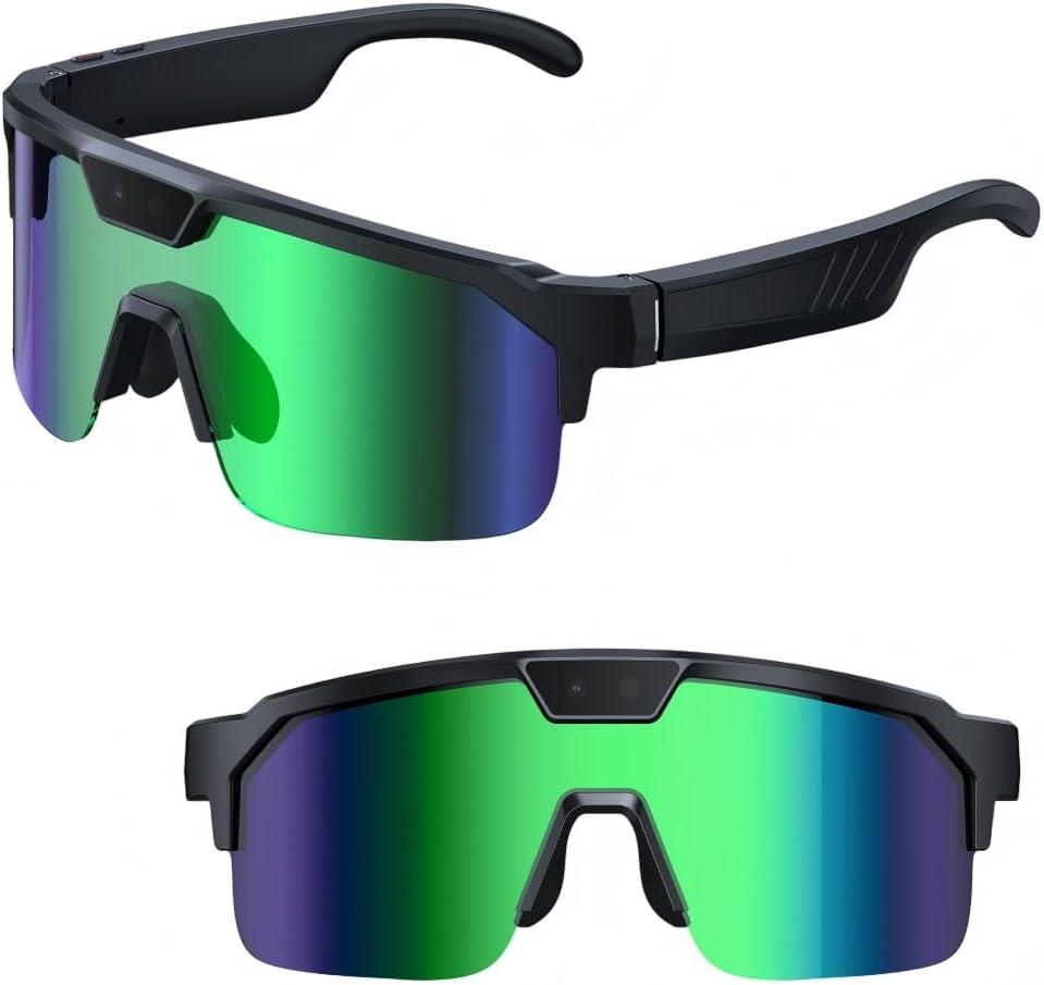 YARUIKE Óculos Inteligentes Esportivos Q01 com Câmera 8MP, Gravação Estabilizada 6 Eixos, Bluetooth V5.3, UV e Polarizado para Ciclismo ao Ar Livre