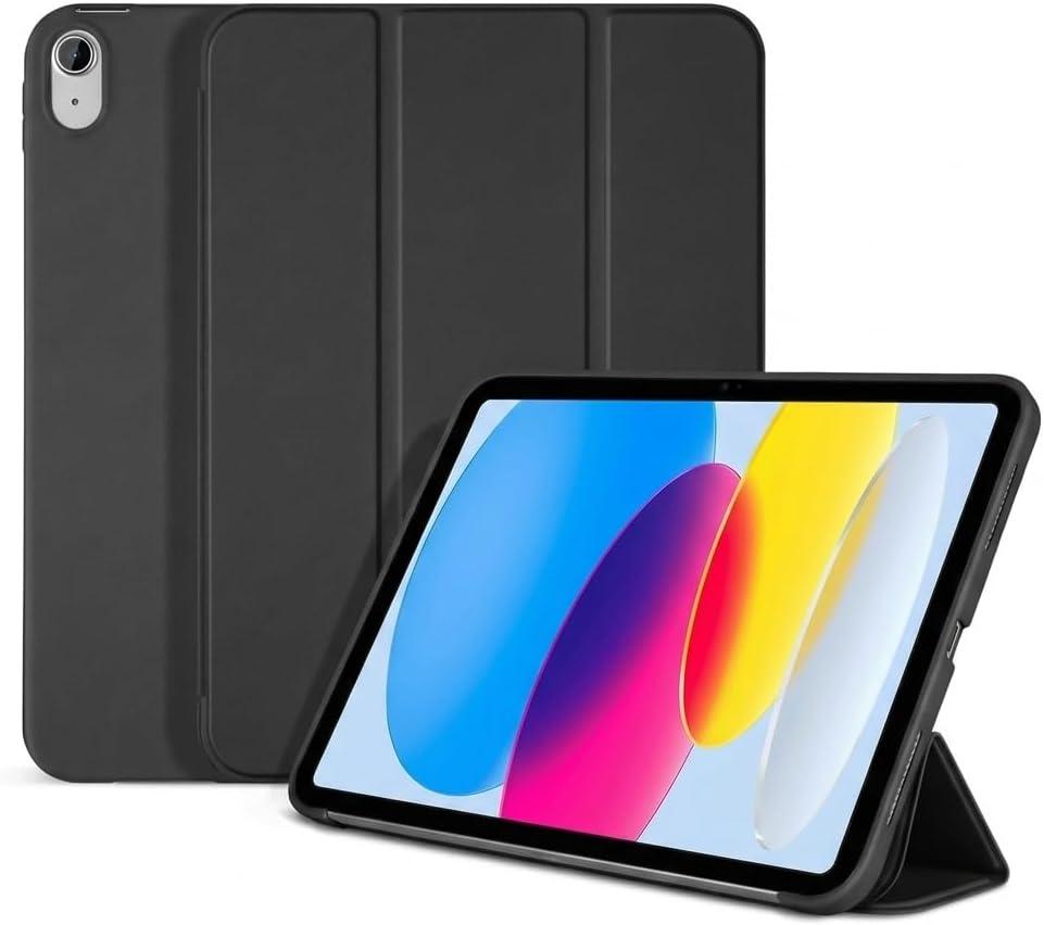 Capa Magnética para iPad 10ª e 11ª Geração MSATech – Case Fino de Silicone Premium com Suporte Ajustável, Função Sleep/Wake Automática e Proteção Translúcida Compatível com Modelos A16 (Preto)