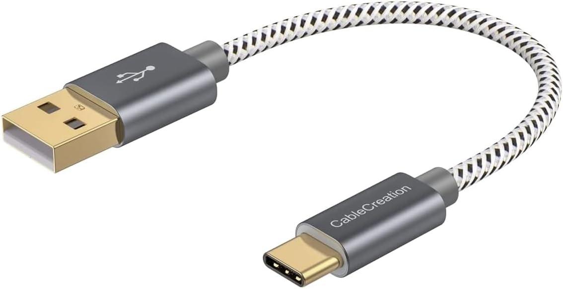 CableCreation Cabo curto USB-A para USB-C 0,15 metros, Cabo tipo C