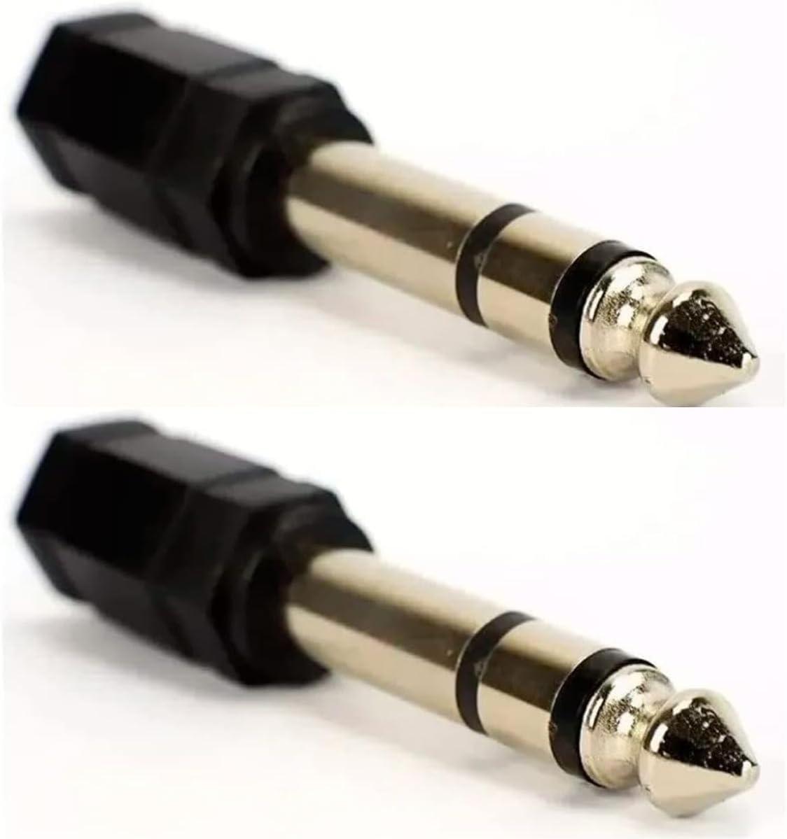 KIT 2 Adaptador Plug Conector P2 Fêmea Para P10 Macho Estéreo Auxiliar Som Multifuncional PREMIUM