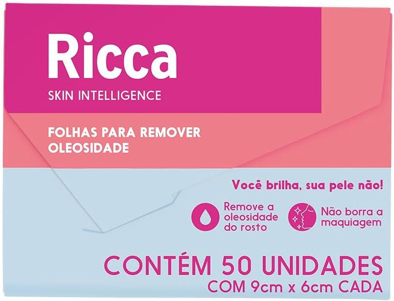 Ricca, Lenços Absorventes de Oleosidade para o Rosto, 50 unidades