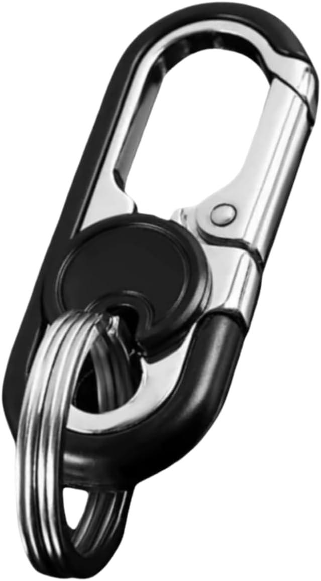 Chaveiro Mosquetão Metal Premium com 2 Argolas - Trava de Segurança Reforçada - Resistente e Durável – PJAT