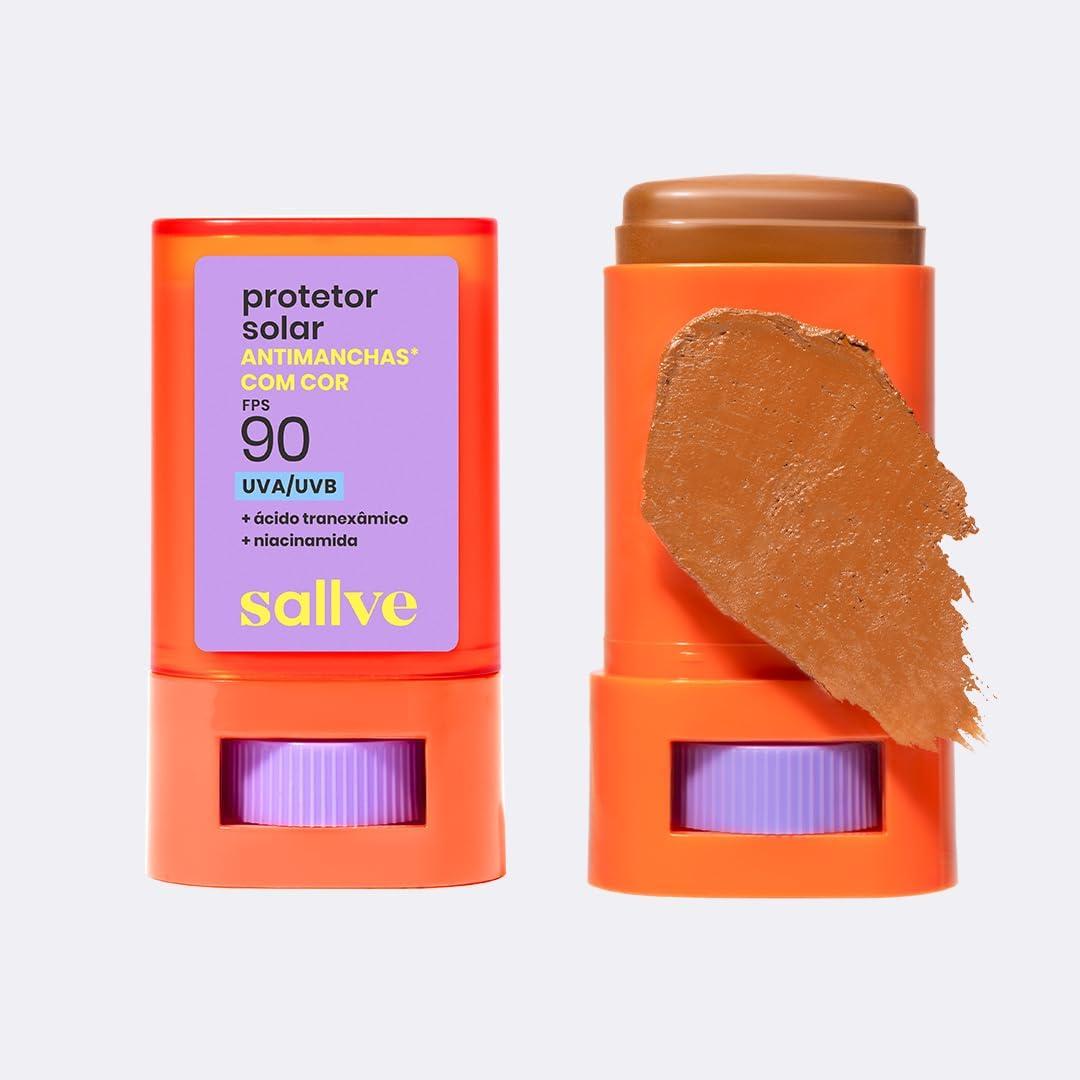 Sallve Protetor Solar Bastão Antimachas FPS 90 com Cor 7-15g