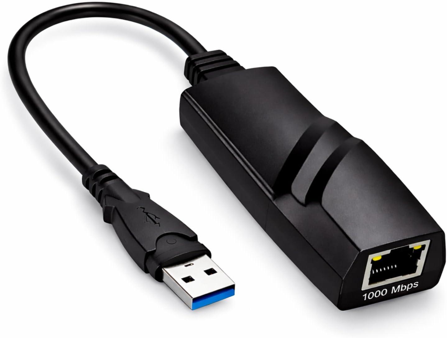 Adaptador USB 3.0 para Ethernet RJ45 Gigabit 1000Mbps com Chip Integrado – Placa de Rede LAN Externa | Conversor USB para Cabo de Rede | Compatível com Windows, Mac, Linux, Notebook e PC