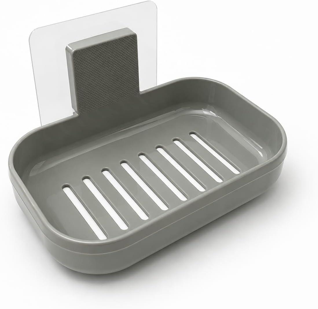 Saboneteira de Parede Cinza Moderna Dispenser Banheiro Elegante