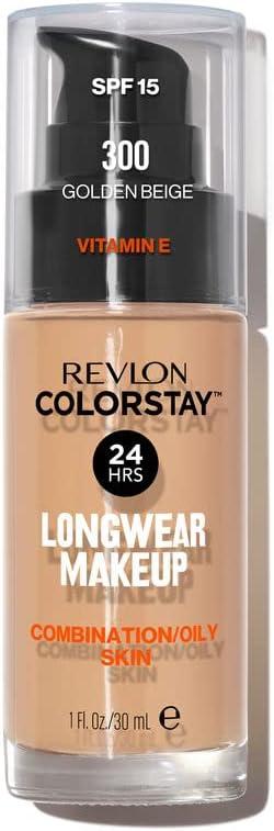 Base Revlon ColorStay I Maquiagem de Longa Duração para Pele Mista/Oleosa I FPS 15 I Golden Beige 300